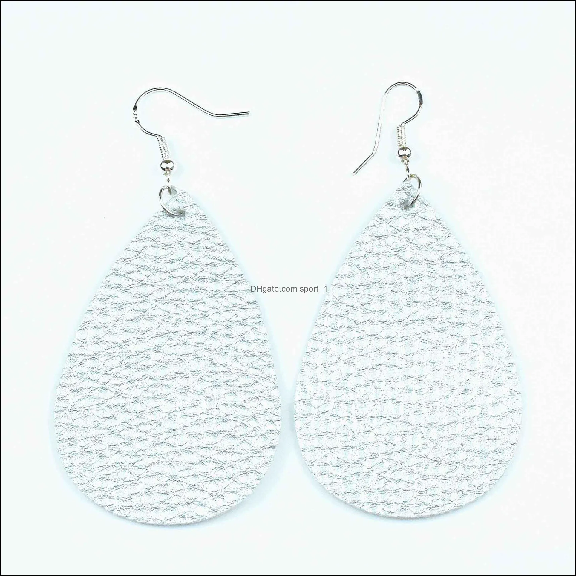 pu teardrop leather earrings leaf drop lightweight bohemian earrings for women girls