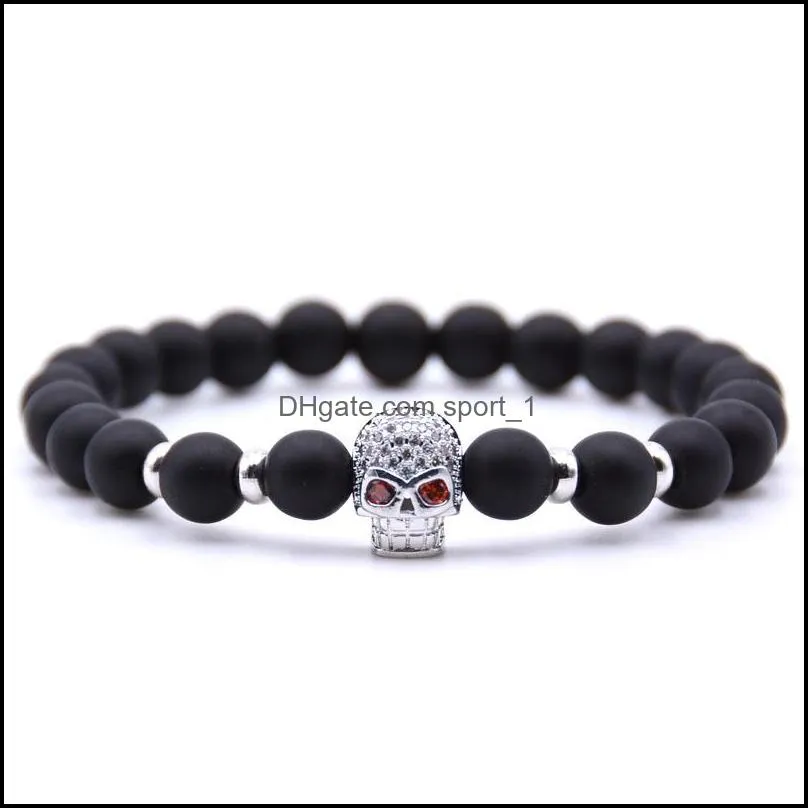 10pc/set natural 8mm black matte mala beads weaving bracelet gifts for men women handmade yoga jewelry