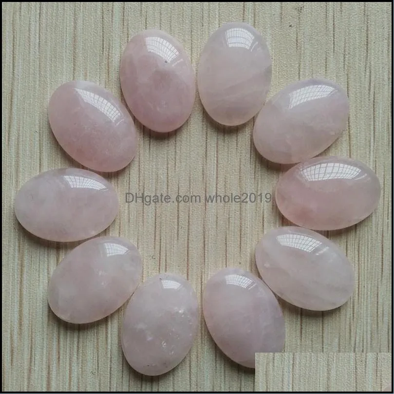 natural stone mixed oval flat base cab cabochon cystal loose beads for necklace earrings jewelry making wholesale 18x25mm