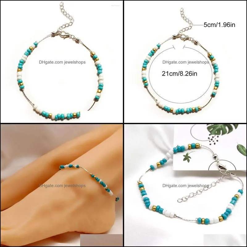 anklets women anklet fashion adjustable beaded boho foot chain for beach leg ankle bracelets female jewelry marc22