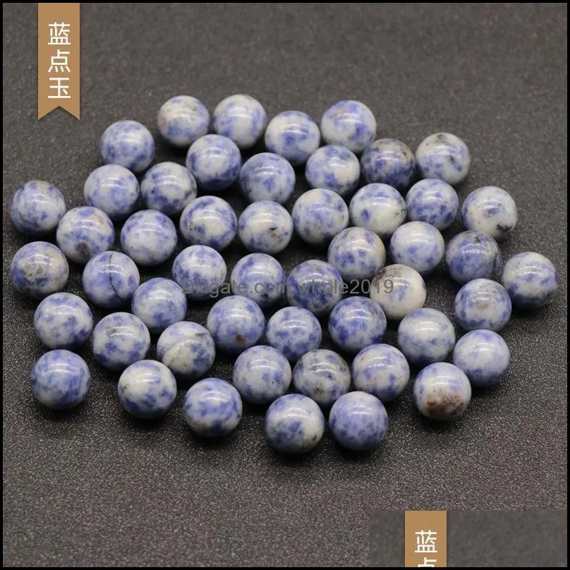 non-porous 12mm round ball no hole loose beads 7 chakras stone charms healing reiki rose quartz crystal cab for diy making crafts decorate jewelry