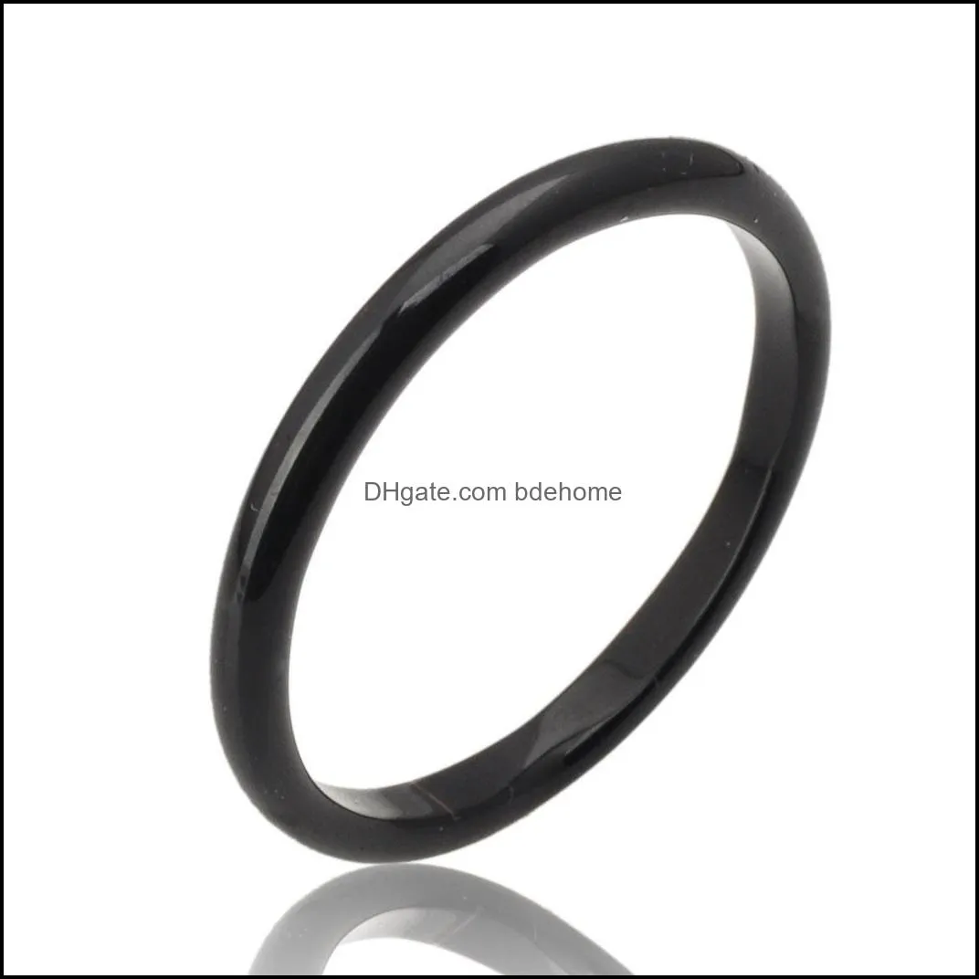 fashion hot sale high quality natural black agate jade crystal gemstone jewelry engagement wedding rings for women and men love gifts