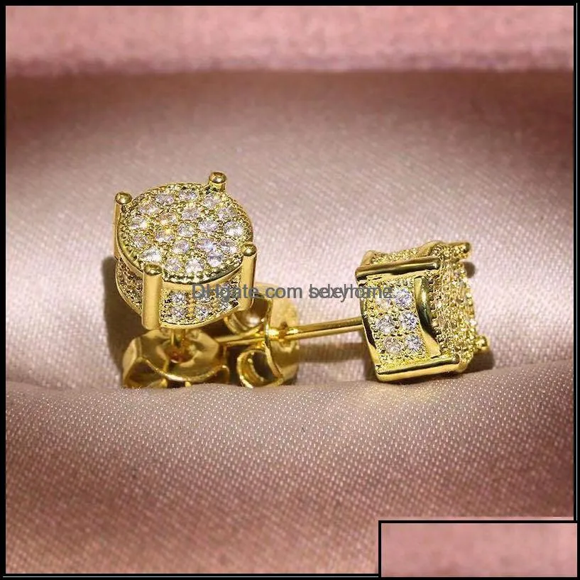 other earrings jewelry s925 sterling sier stud earring fine 2 carats fl diamond 925 bizuteria orehini gemstone drop delivery 2021