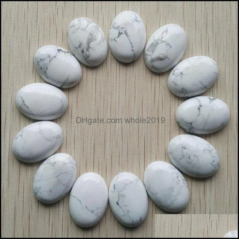 natural stone mixed oval flat base cab cabochon cystal loose beads for necklace earrings jewelry making wholesale 18x25mm