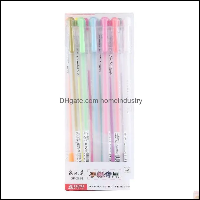 color hand account marker nite writer pen small  0.5mm and white black cardboard drawing student gel set highlighters