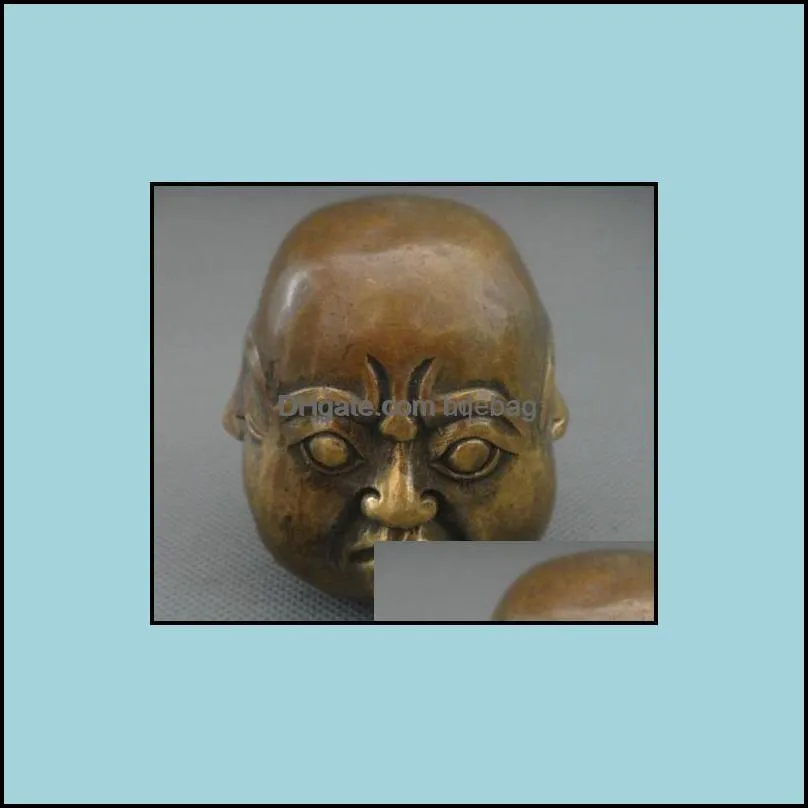 collectible carving 4 face mood buddha copper statue pleased anger sorrow happy drop delivery 2021 arts and crafts arts gifts home