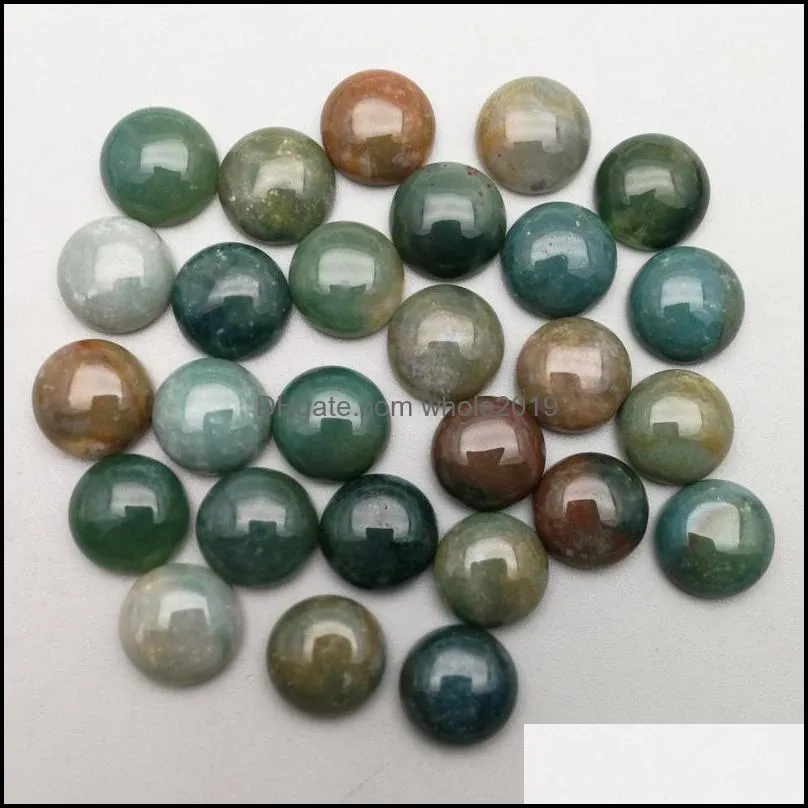 12mm flat back quartz loose stone round cab cabochons chakras beads for jewelry making healing crystal wholesale