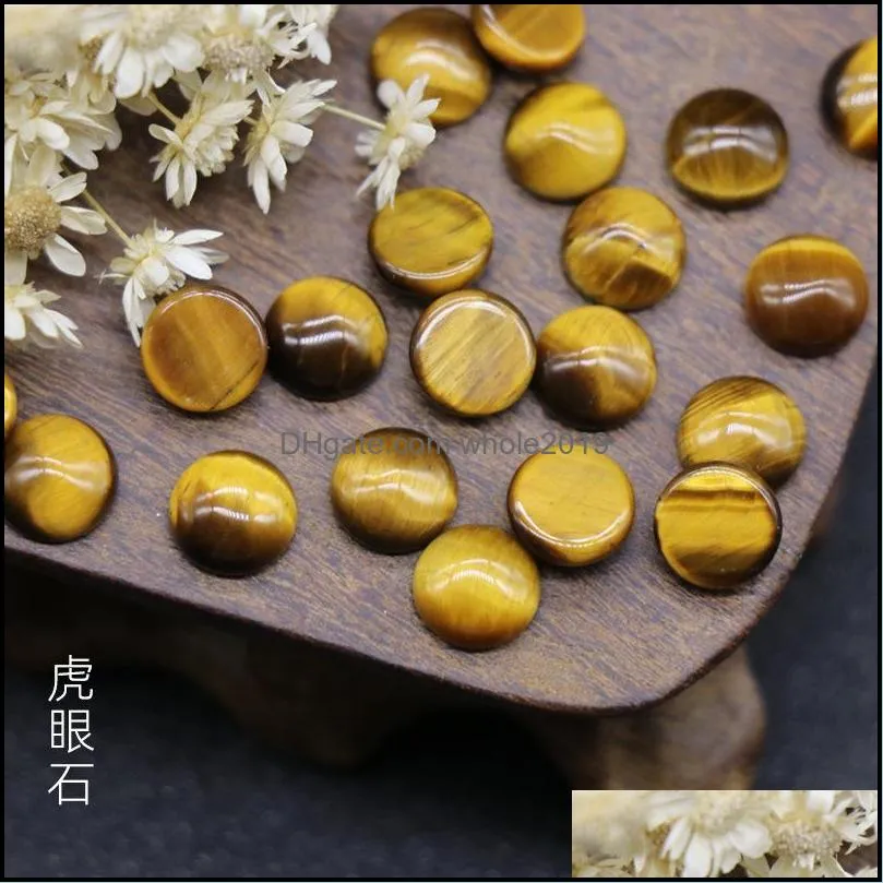 8mm flat back assorted loose stone round shape cab cabochons beads for jewelry making wholesale