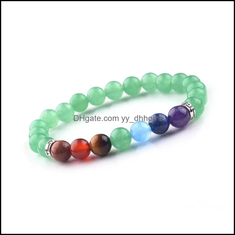 multicolor 7 chakra stone amethyst beads buddha bracelets wristband bangles bijoux armbanden voor vrouwen women men jewelry