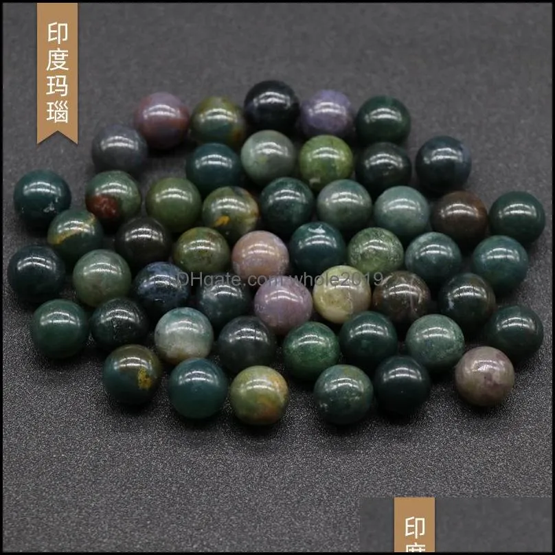 non-porous 12mm round ball no hole loose beads 7 chakras stone charms healing reiki rose quartz crystal cab for diy making crafts decorate jewelry