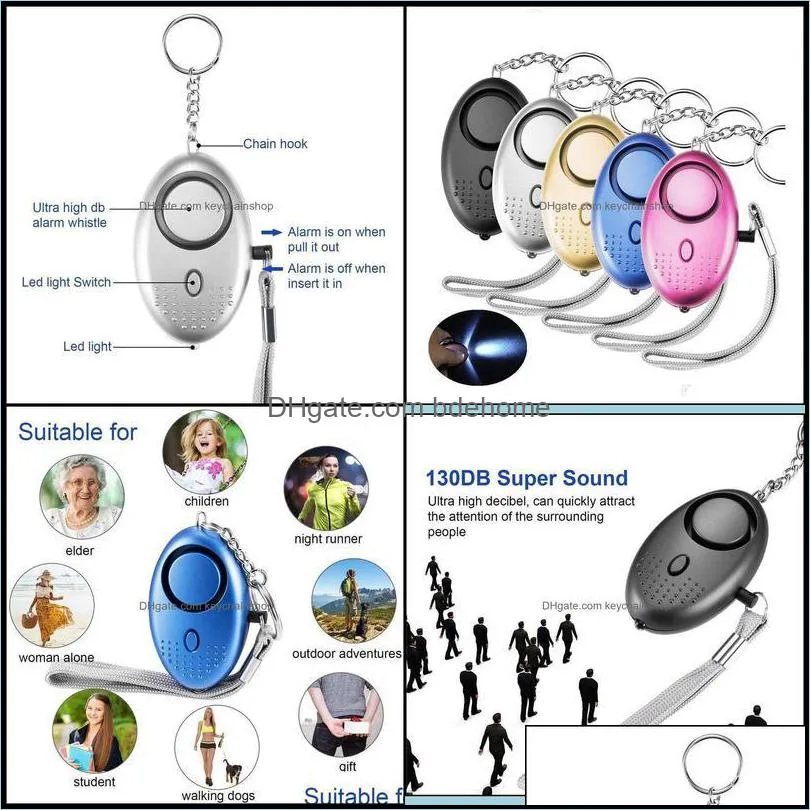 keychains fashion aessories 2021 130db sound loud egg keychain shape self defense personal alarm girl women security protect alert safety