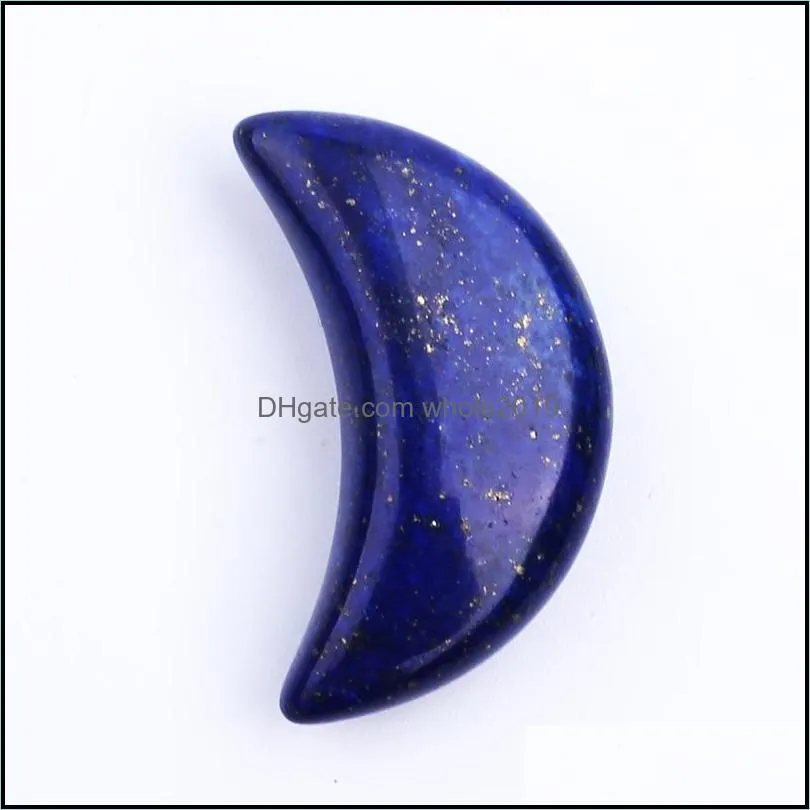 30mm natural crystal stone crescent moon colorfull mascot meditation chakra reiki healing gemstones polished gift use collection and home