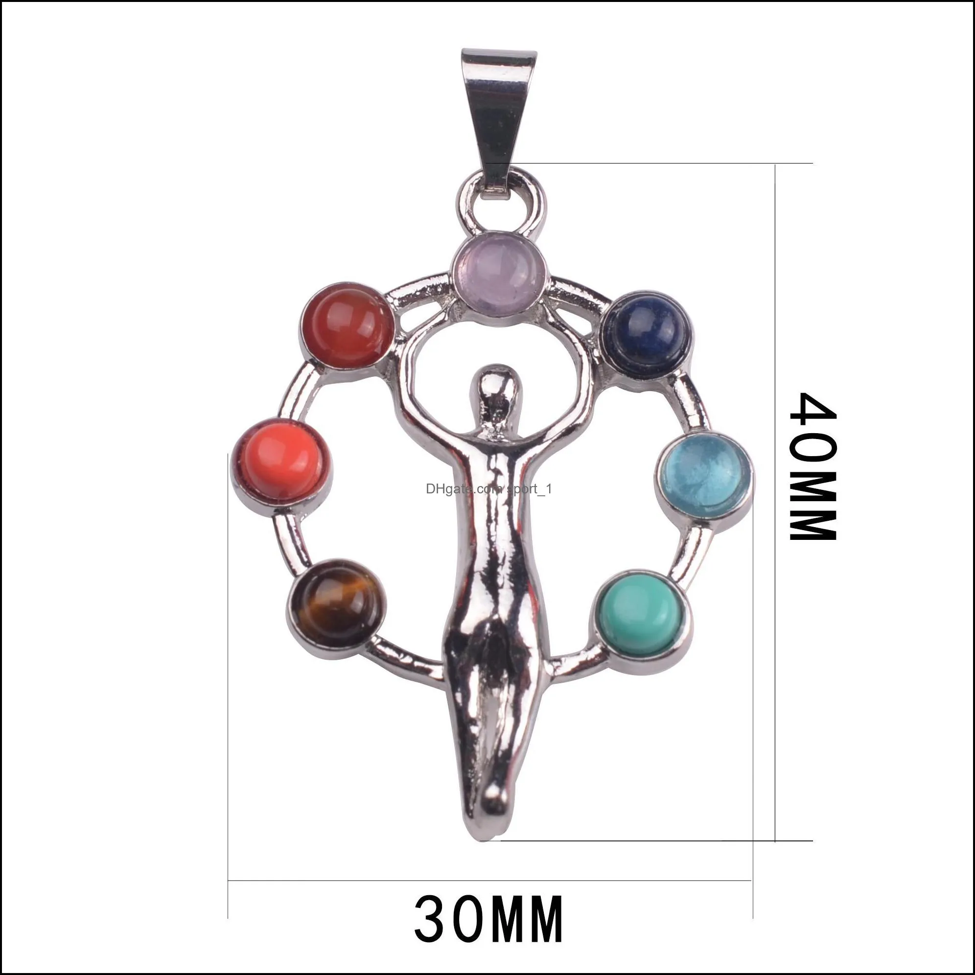 natural crystal gemstone reiki chakra pendant healing moon winds silver alloy inlaid gem necklace for wonmen