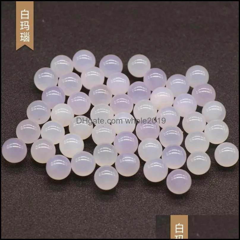 non-porous 12mm round ball no hole loose beads 7 chakras stone charms healing reiki rose quartz crystal cab for diy making crafts decorate jewelry