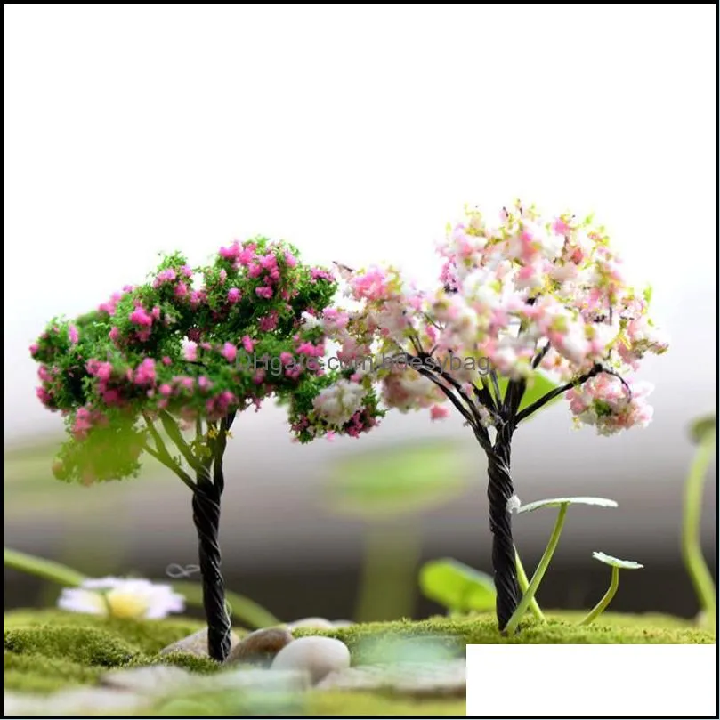 decorative objects & figurines 1 pcs artificial cherry christmas tree miniature fairy garden home decoration mini craft micro landscaping