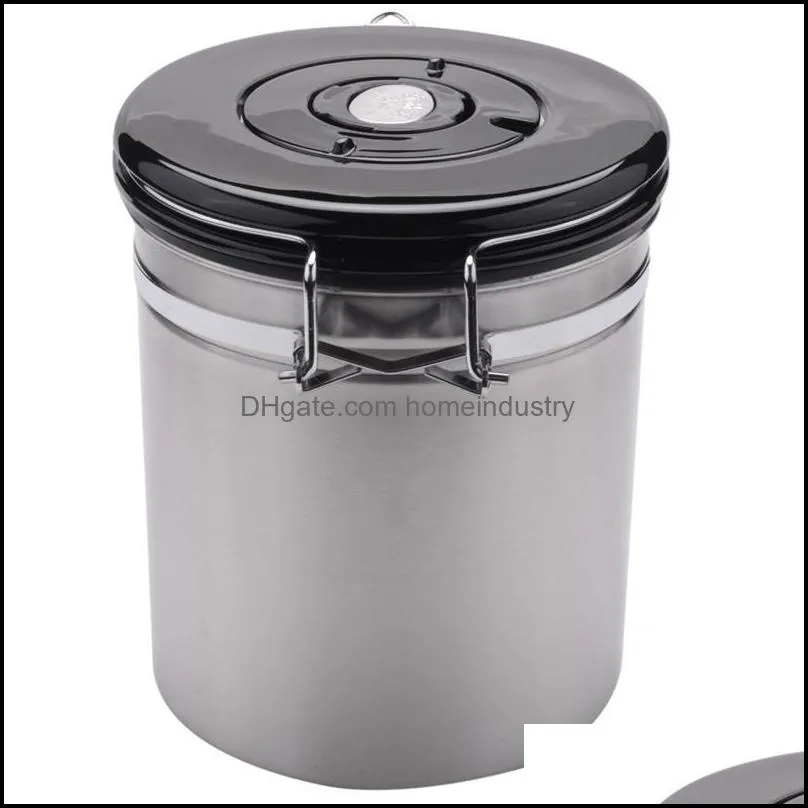 storage bottles & jars coffee flour sugar stainless steel container dili kitchen canister vacuum co2 valve airtight ca