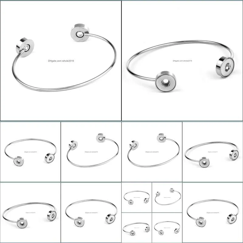 stainless steel & alloy snap button cuff bangle jewelry mini 12mm snaps bracelet for women couple bracelets
