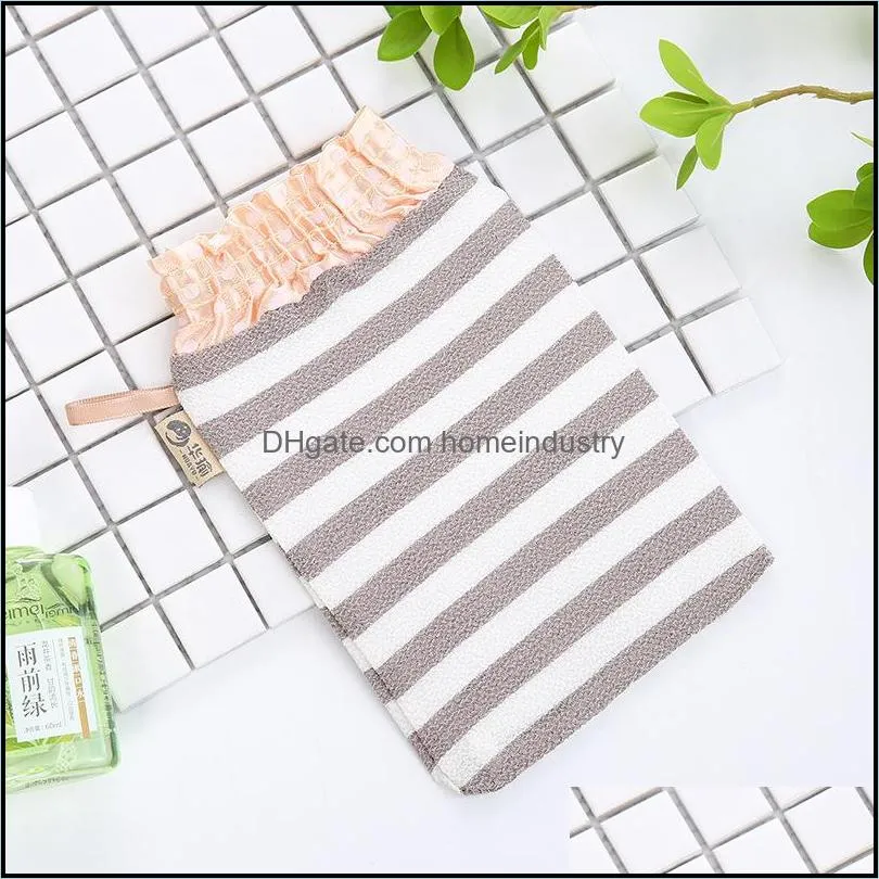 stripe bath towel adult strength rub back towels bathing multi colors rubbing mud glove new arrival 2 5ld l1