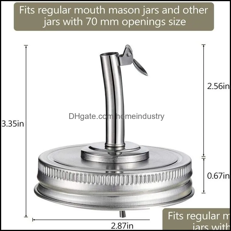 mason jar pour spout lid regular mouth bottle cap jars hole lid dispenser cover rre12455