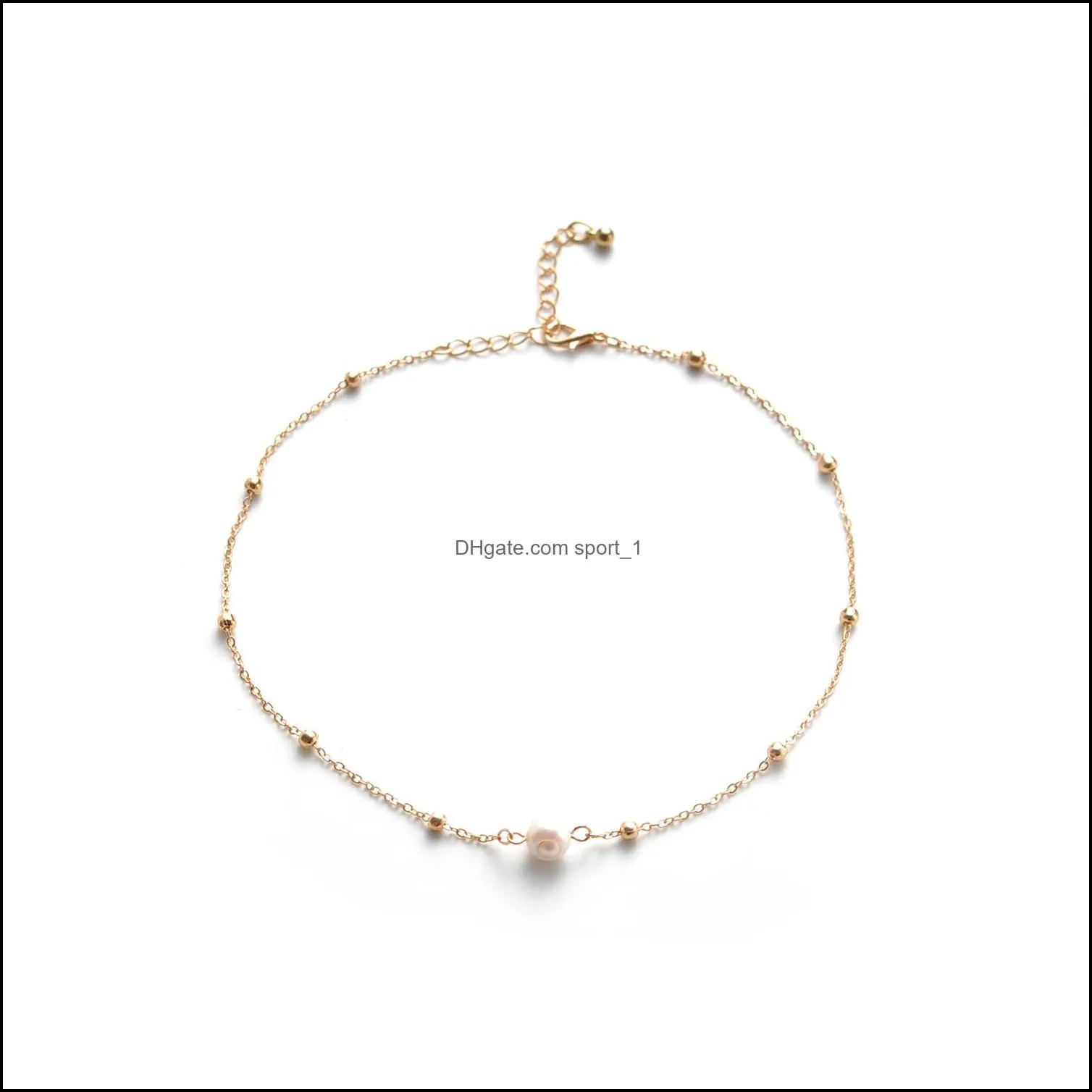 pearl choker dainty adjustable necklace 18k gold plated cultured barque pearls tiny chain delicate mother`s valentine jewelry