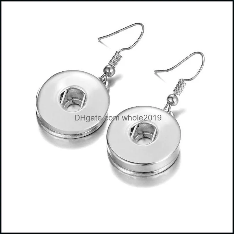 noosa silver gold color 18mm snap button charms dangle earrings for women chunks jewelry