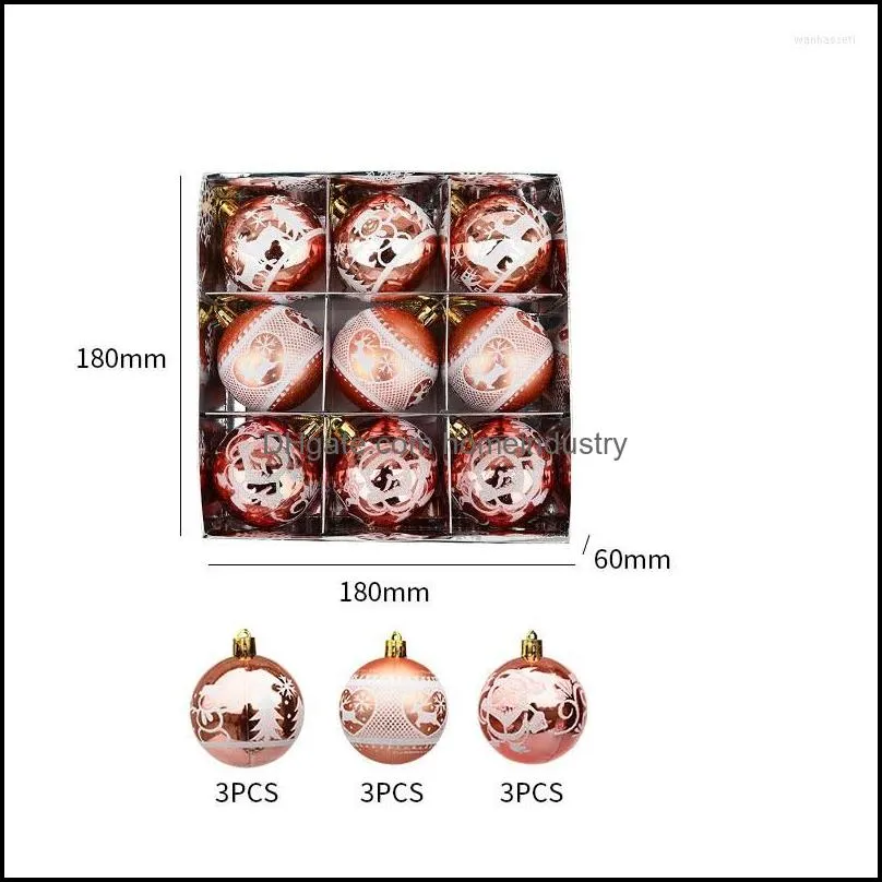 party decoration christmas balls shopping mall atmosphere ceiling window pendant decorations 6cm 9 boxed painted pvc
