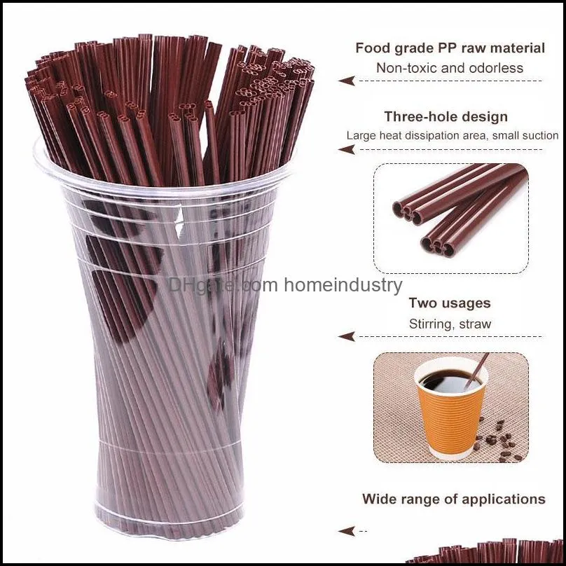 disposable dinnerware 100pcs 17cm coffee straw stir sticks juice milk tea stirring rod plastic wedding party supplies kitchen