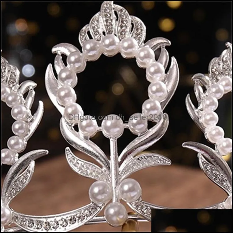 hair clips & barrettes bridal crown headwear luxury alloy rhinestones inlaid headband for female wedding birthday accessories 3408 q2