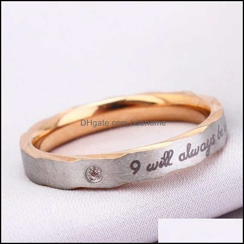 wedding rings couple ring engagement for men women fashion jewelry engraved will always 3558 q2