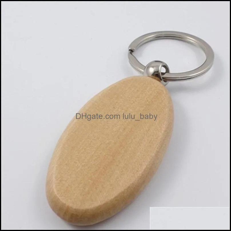 40 pcs blank wooden key chain diy wood keychains key tags gifts yellow,20 pcs oval & 20 rectangle80 q2