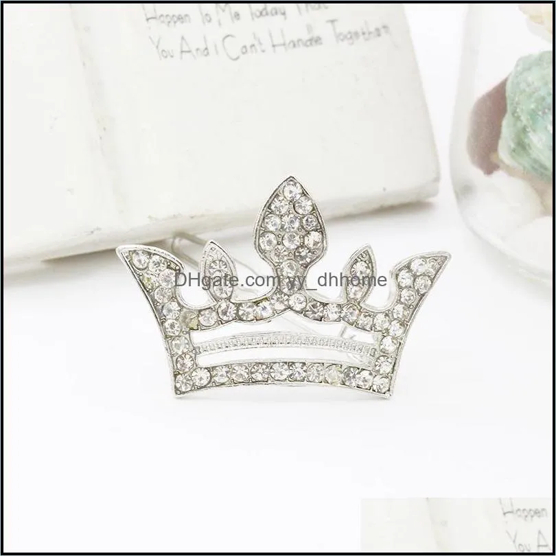 crown brooches pins high quality crystal brooch pins for women fashion jewelry christmas brooches exquisite crown brooch