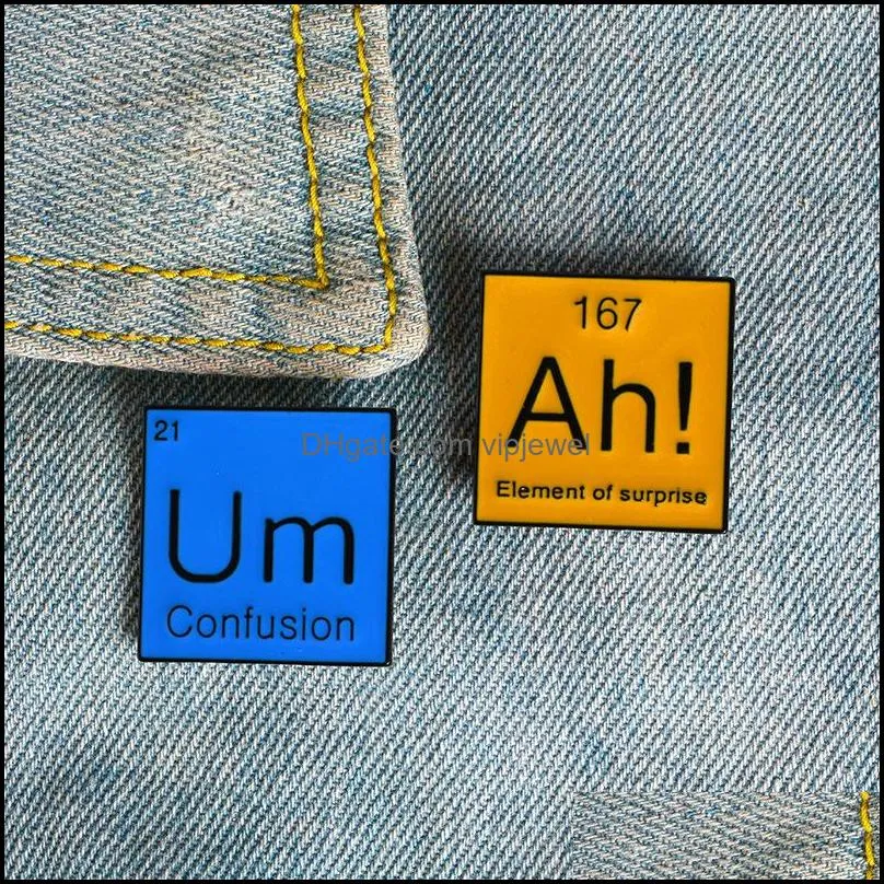 special periodic table brooch science enamel pins modal particle ah um funny badges bag clothes lapel pin gift for friends