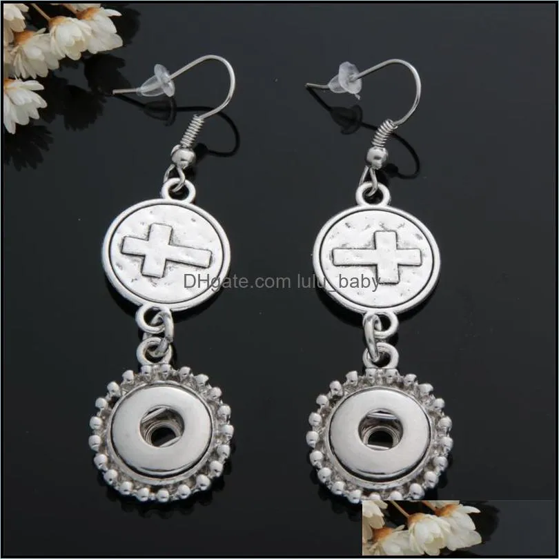 noosa snap button earring paw cross charms earrings snap ewelry diy 12mm snap buttons simple earrings for women