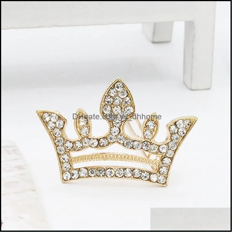 crown brooches pins high quality crystal brooch pins for women fashion jewelry christmas brooches exquisite crown brooch