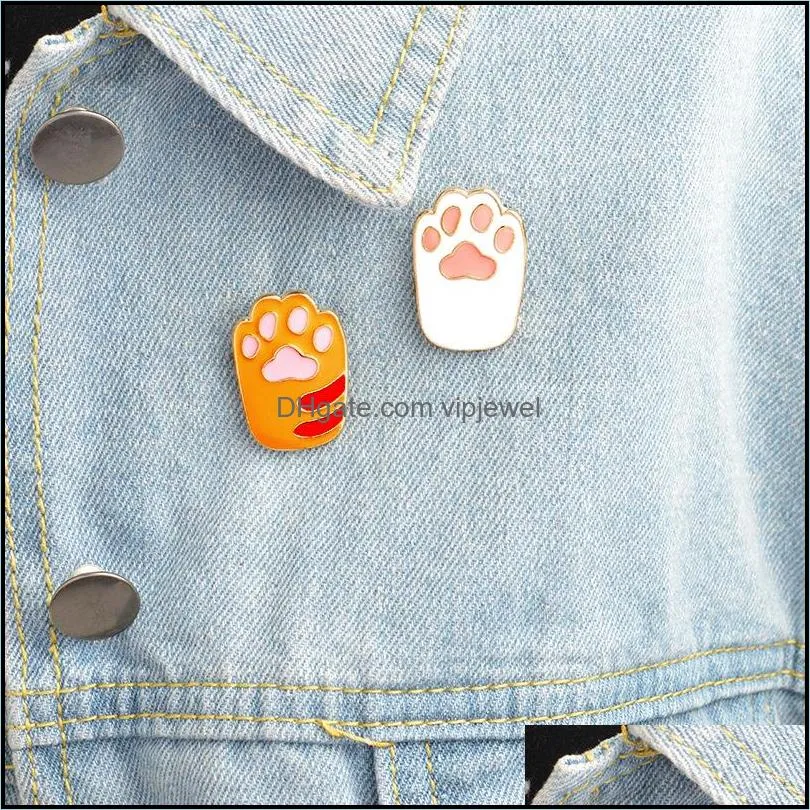 dog paw enamel pin lapel badge jewelry cat pet lover backpack metal decoration bag button broach