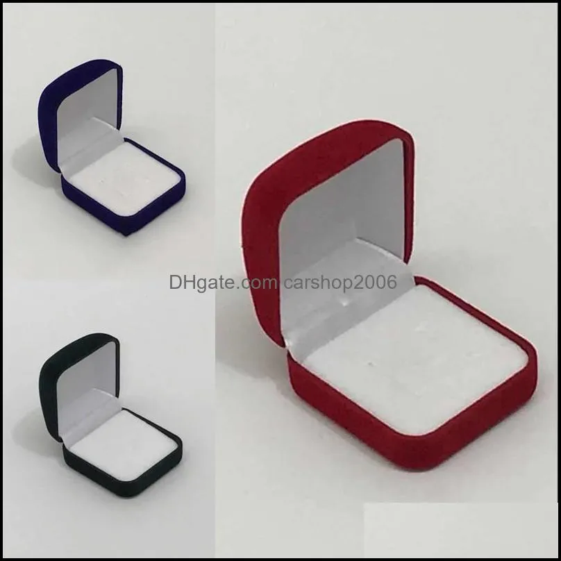 fashion small red black blue velvet blocked jewelry package box case insert ring stud earrings storage packaging gift boxes 32 w2