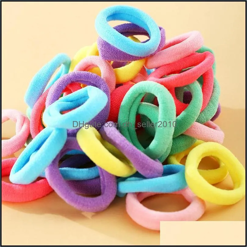 50pcs/bag children cute candy cartoon solid elastic hair bands girls lovely srunchies rubber bands kid hair accessories c3