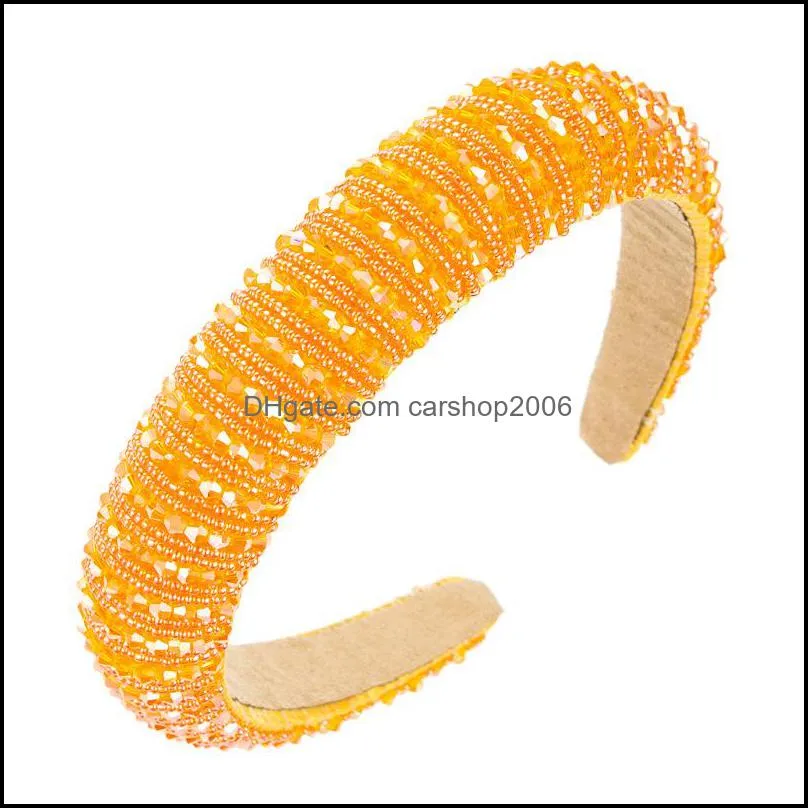  elegant sparkly headbands for women shiny rhinestone padded handmade sponge headband head hoop diamond hair accessories 375
