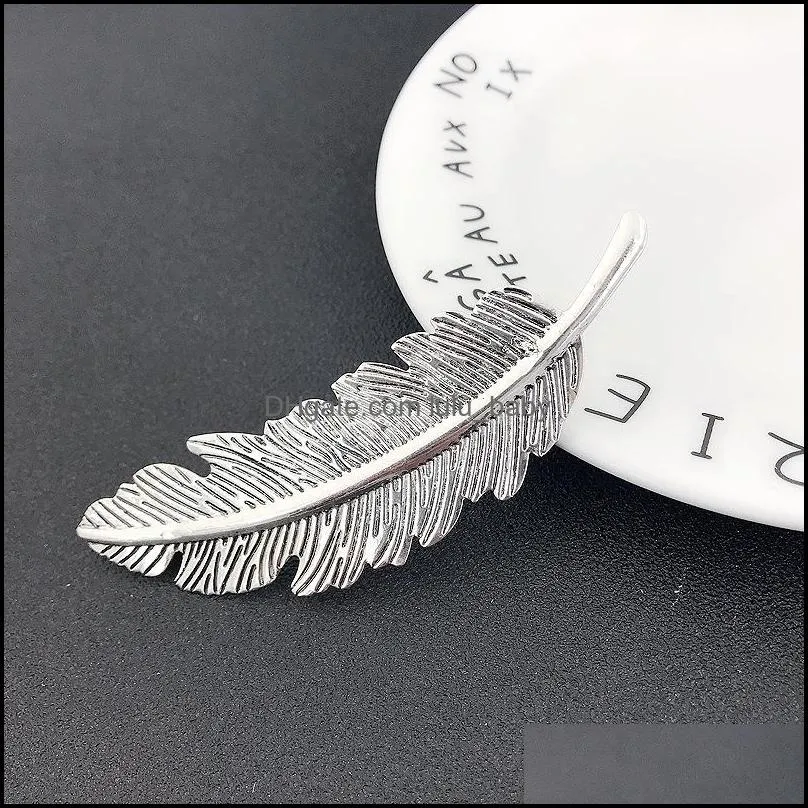 2017 new brand jewelry retro exaggerated alloy feather hairpin leaves leaf side clip spring horsetail hairpin wholesale 877 q2