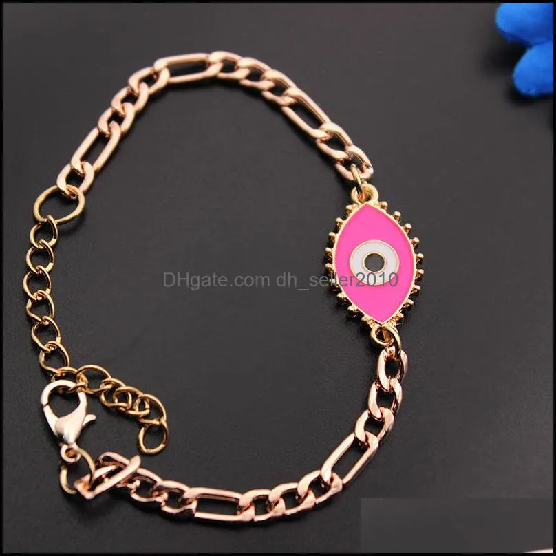 s2305 fashion jewelry turkish symbol evil eye bracelet figaro chain bracelets c3