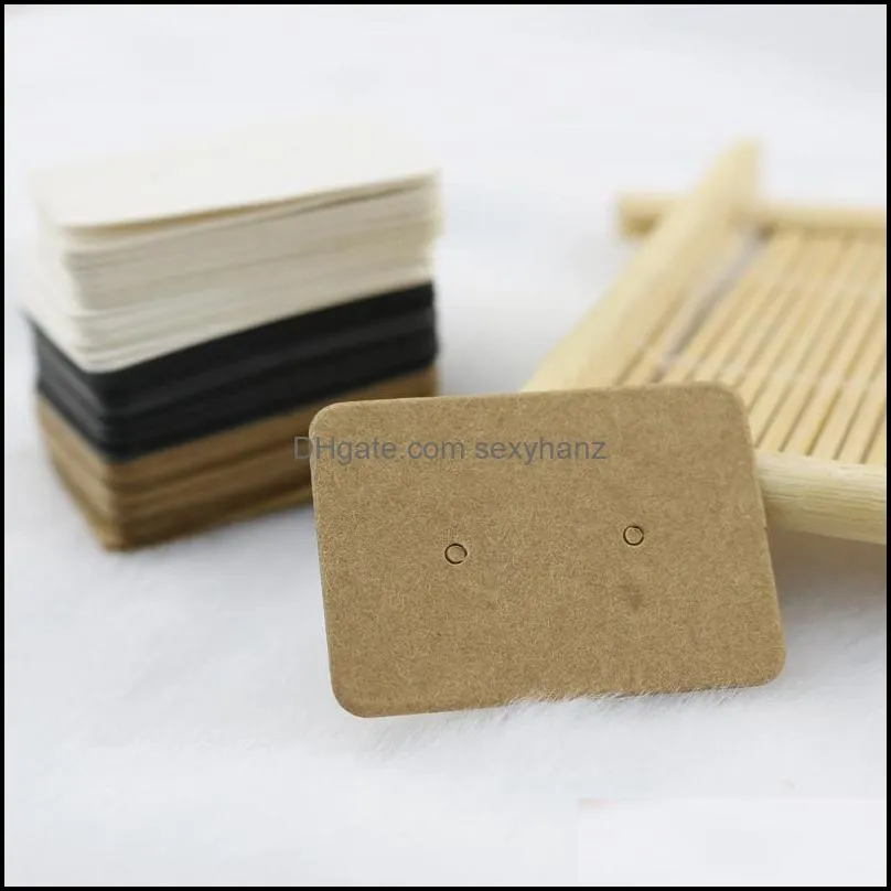 wholesale stud packaging materials blank kraft paper ear studs card earring card diy hang tag white black kraft 100pcs 644 q2