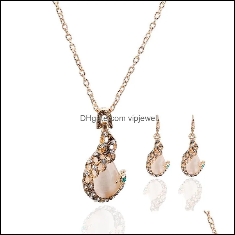 opal 2 piece set wedding necklace and earrings bridal jewelry set bride and bridesmaid gift 12pcs