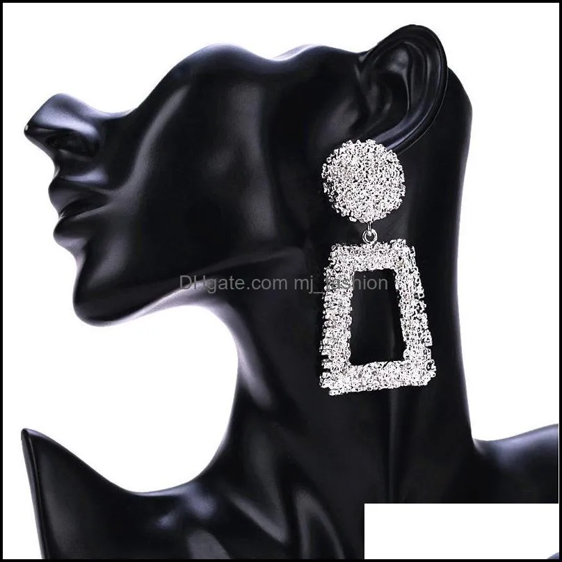 big retro dangle earrings for women plated gold silver geometric trapezoid drop earring metal hanging earrings jewelry 20211223 t2