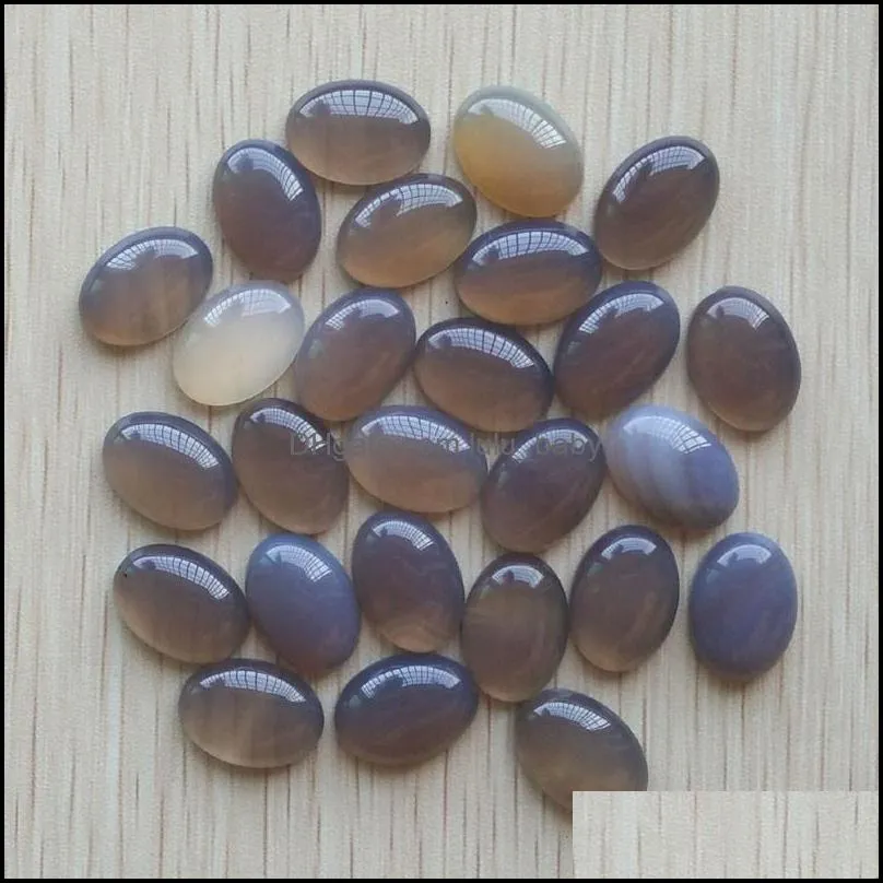 natural stone assorted oval flat base cab cabochon cystal loose beads for necklace earrings jewelry & clothes accessories making wholesale