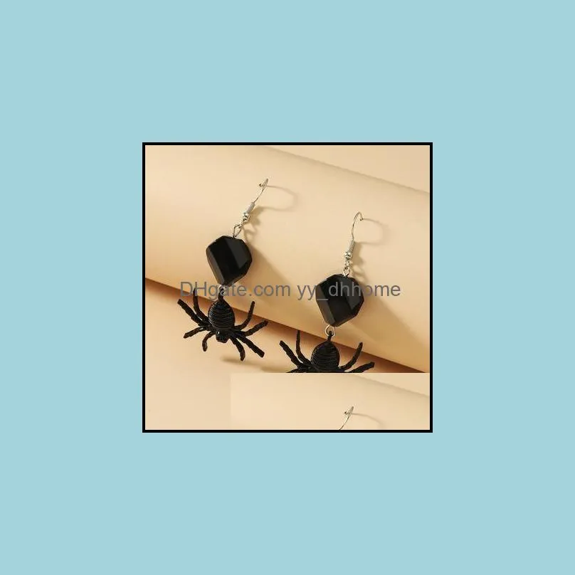 dark spider earrings exaggerated cross-border hot girls on the streets cool spider creative design earrings