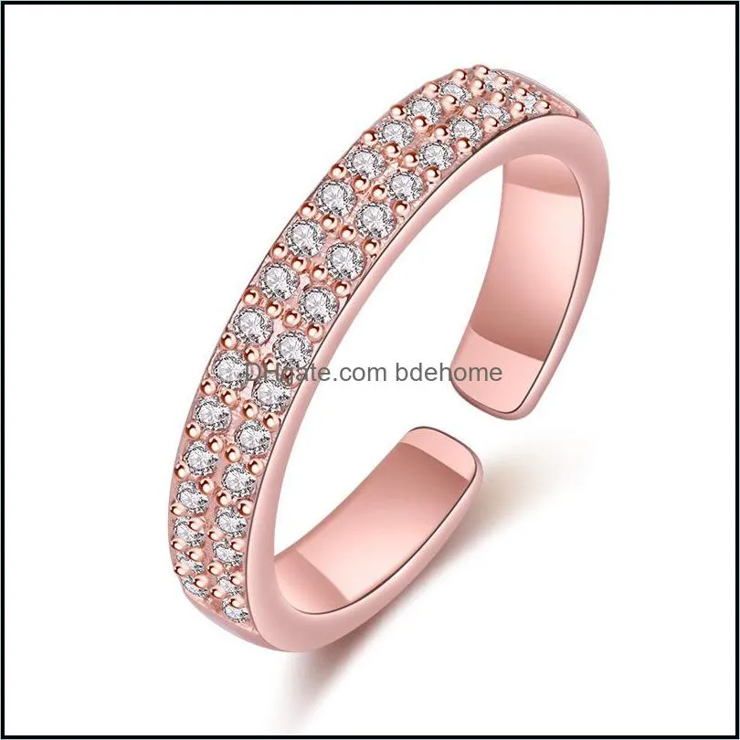 wedding rings delicate fashion crystal for women simple type opening adjustable elegant modern creative party jewelry gift 3561 q2