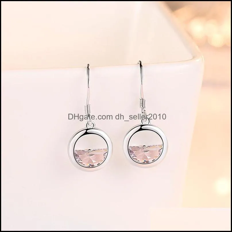 925 sterling silver earrings high-quality jewelry woman fashion new crystal zircon retro long round hollow hot earrings 1197 t2