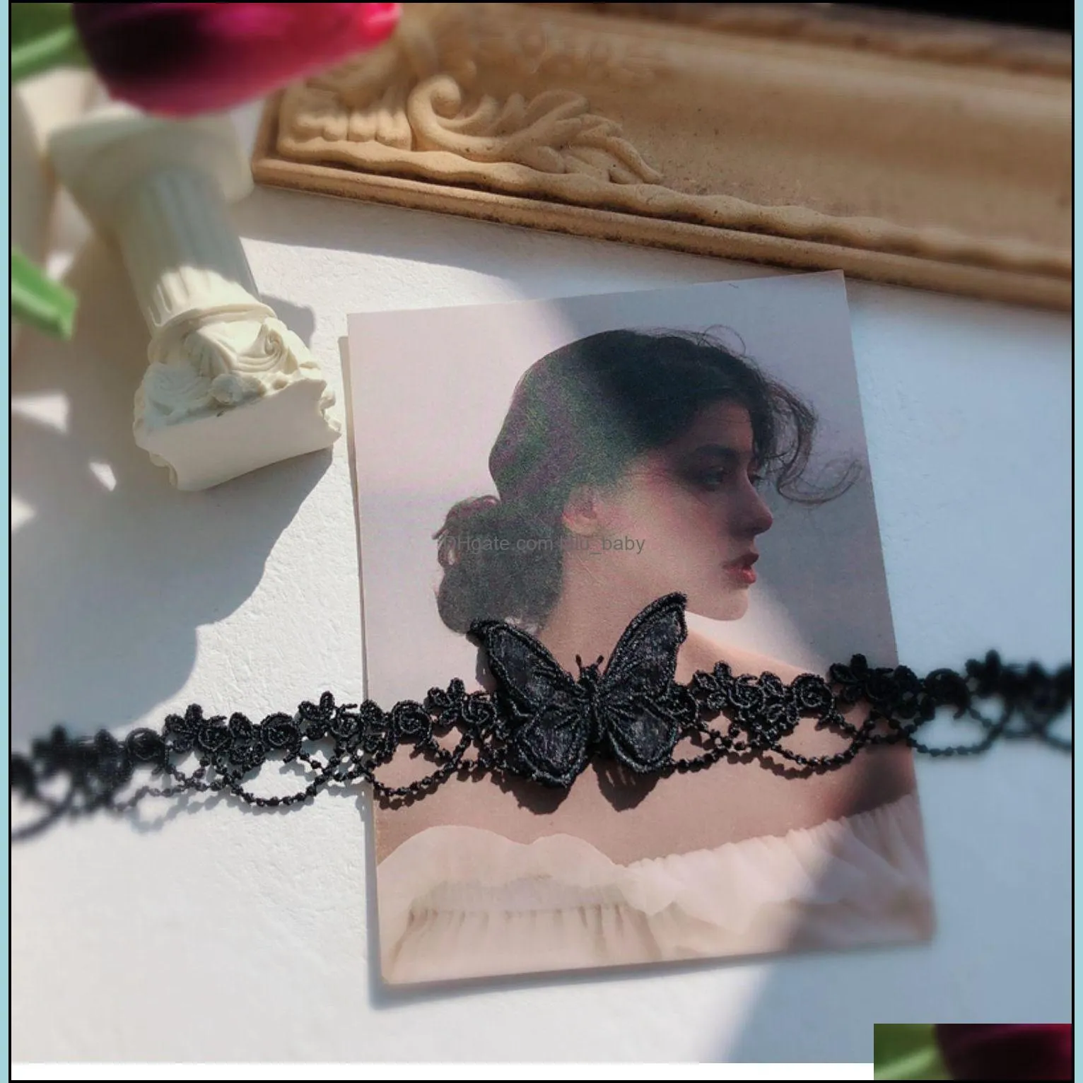 butterfly necklaces black lace cute clavicle choker women fashion jewelry girl necklace gift 20220223 t2