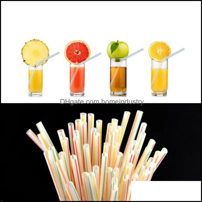 disposable dinnerware 200/1000pcs flexible plastic straws party drinking supplies straw 20.8cm long made of pp material high quality