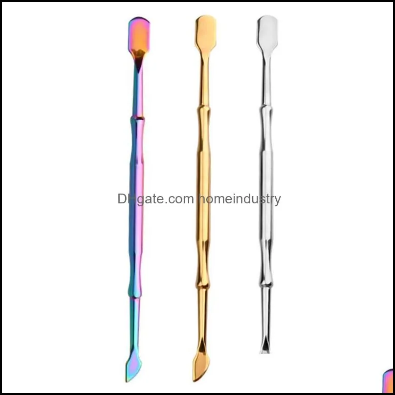 nail files 1pc stainless steel art double head uv gel polish dead skin remove manicure pedicure clean care tools stac22